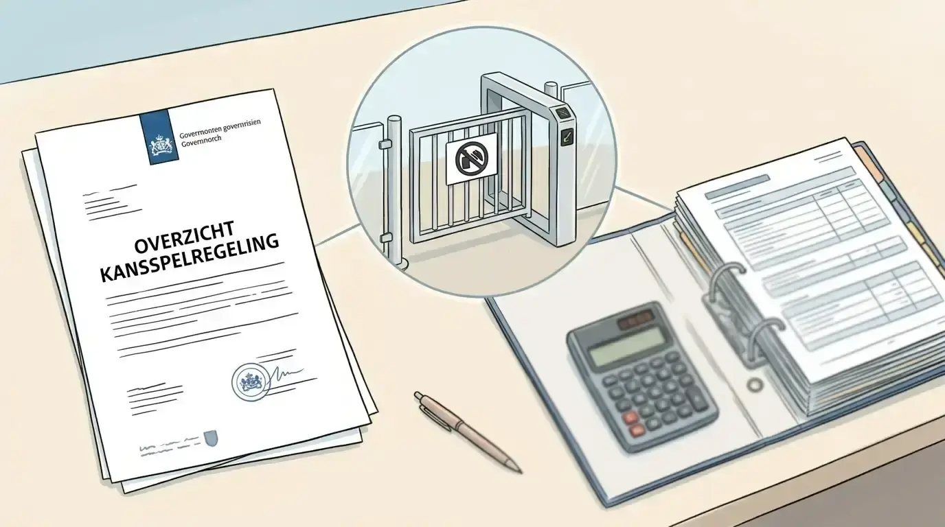 Overzicht van de relatie tussen Nederlandse kansspelvergunning, Cruks, spelersbescherming en kansspelbelasting